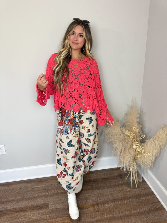 Crisp Morning Chenille Sweater | Apple Red