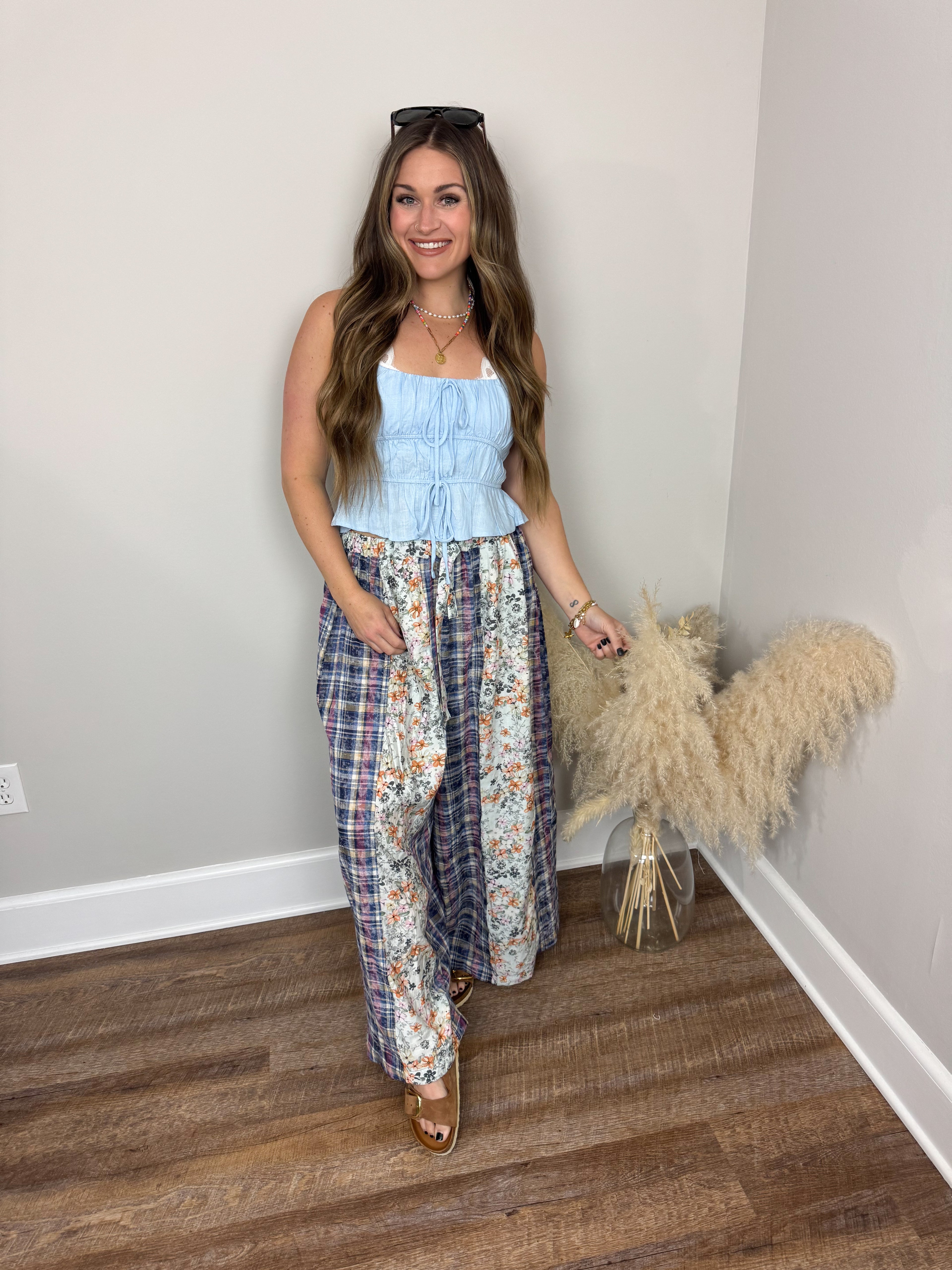 Anson Ruffled Top | Light Blue FINAL SALE