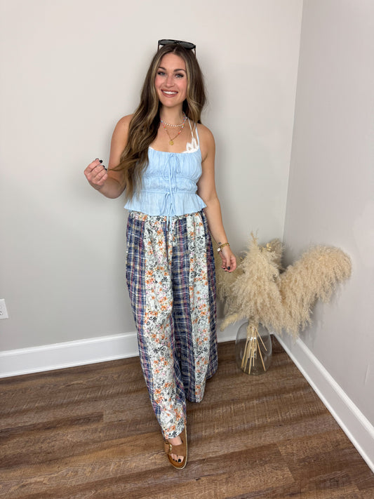 Anson Ruffled Top | Light Blue