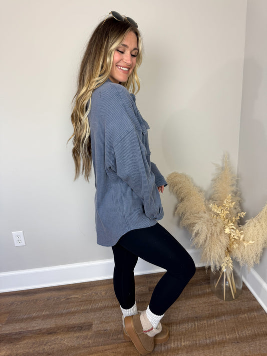 Cabo Thermal Shacket | Dusty Navy