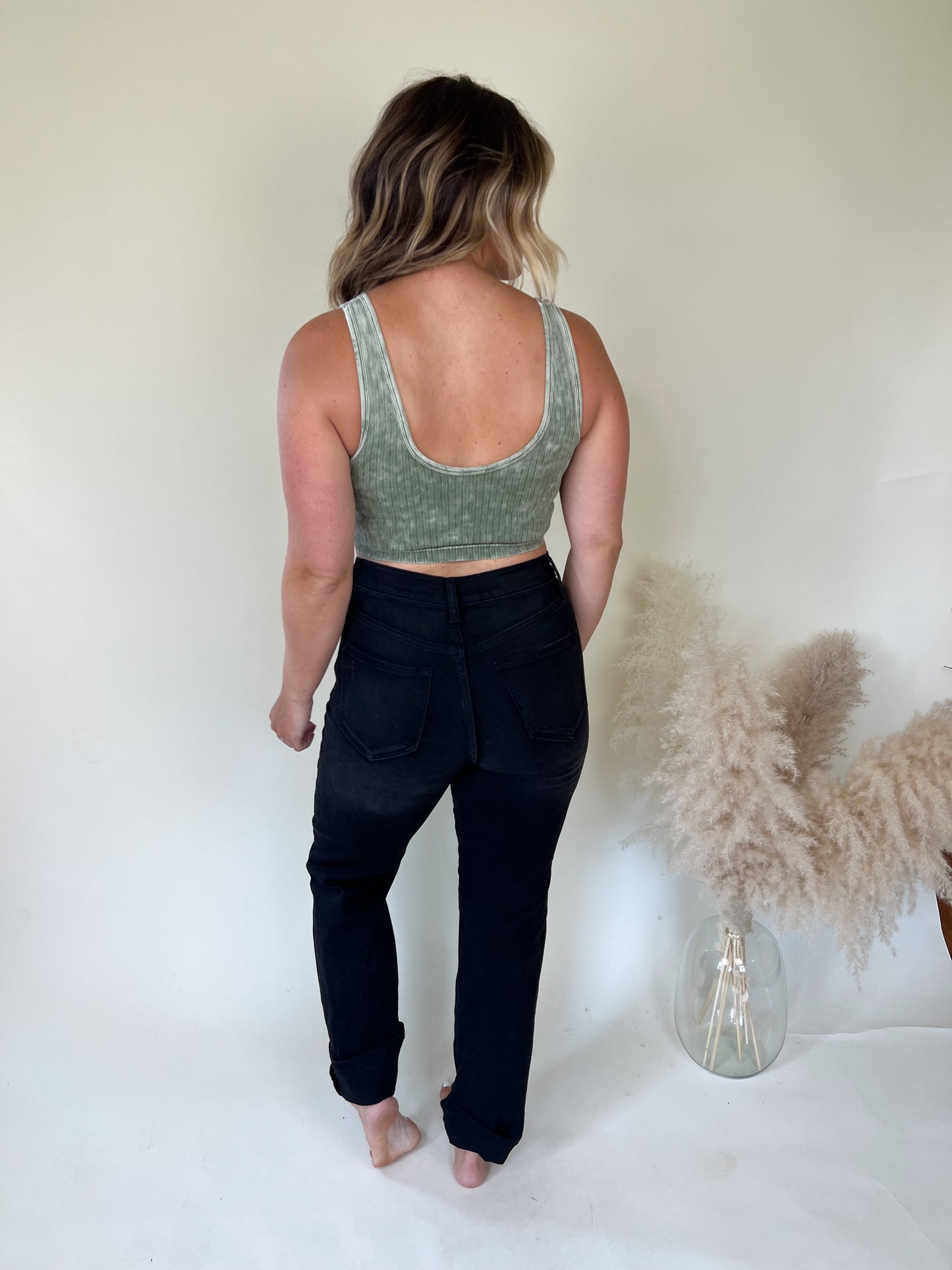 Vices Crop Top | Ash Olive