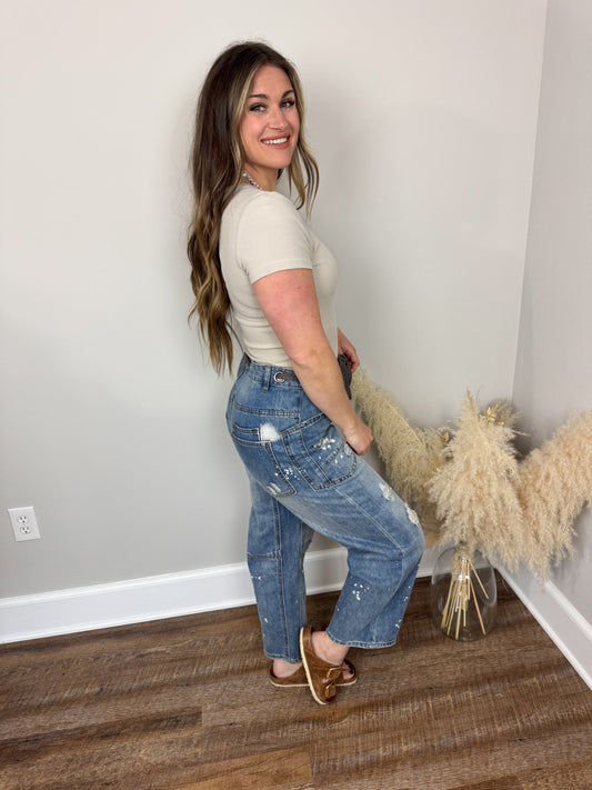 Clark Short Sleeve Top | Beige