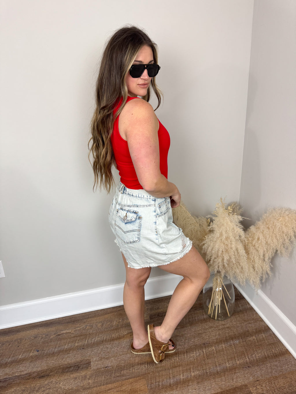 Clark Scoop Tank Top | Red