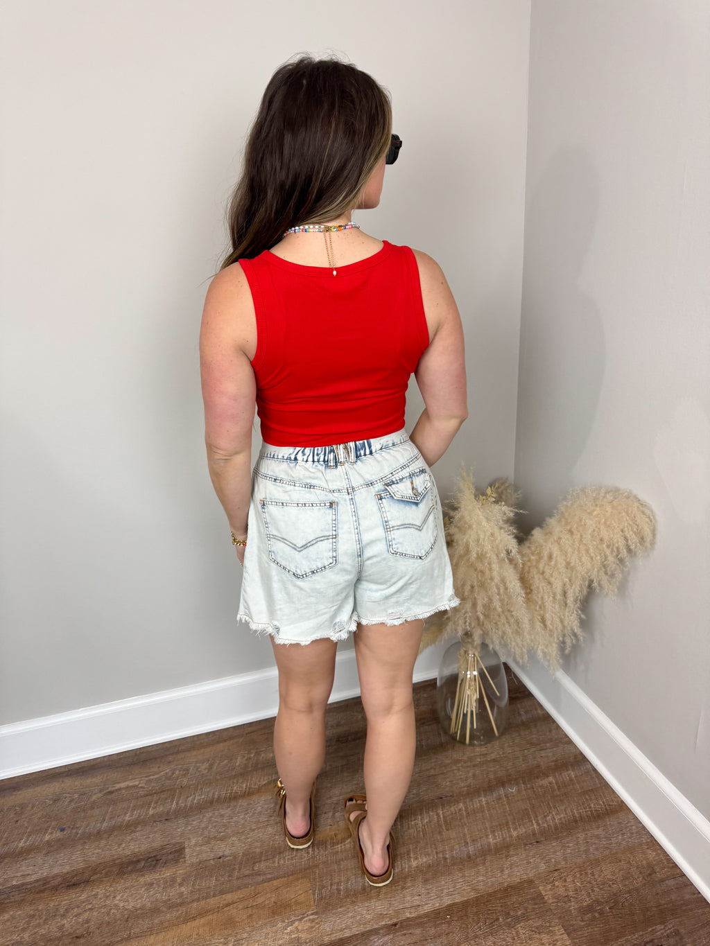 Clark Scoop Tank Top | Red
