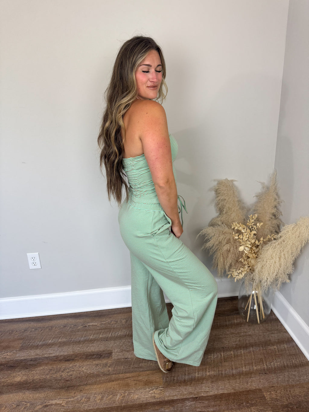 Atlanta Striped Tube Top | Mint/Orange
