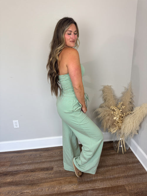 Atlanta Striped Tube Top | Mint/Orange