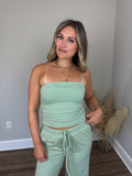 Atlanta Striped Tube Top | Mint/Orange