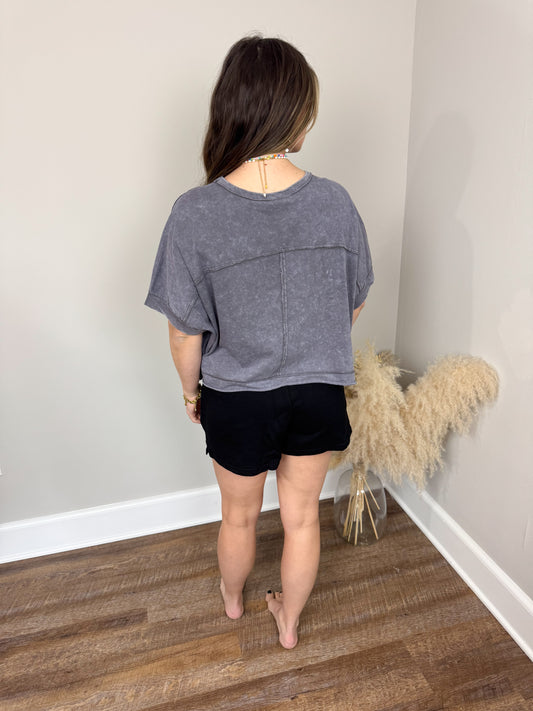 Sable Washed T-Shirt | Denim