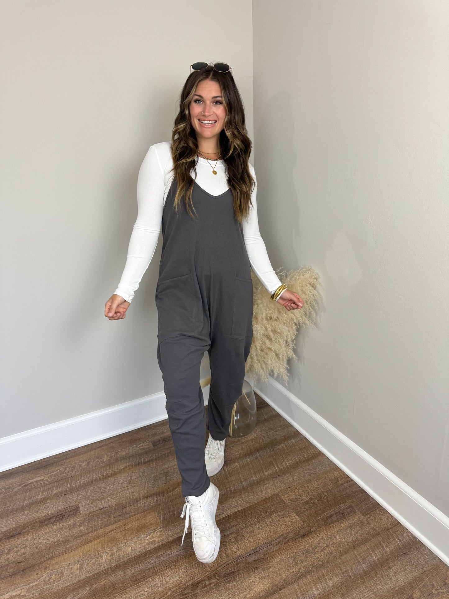 Bailey Ribbed Jumpsuit | Charcoal