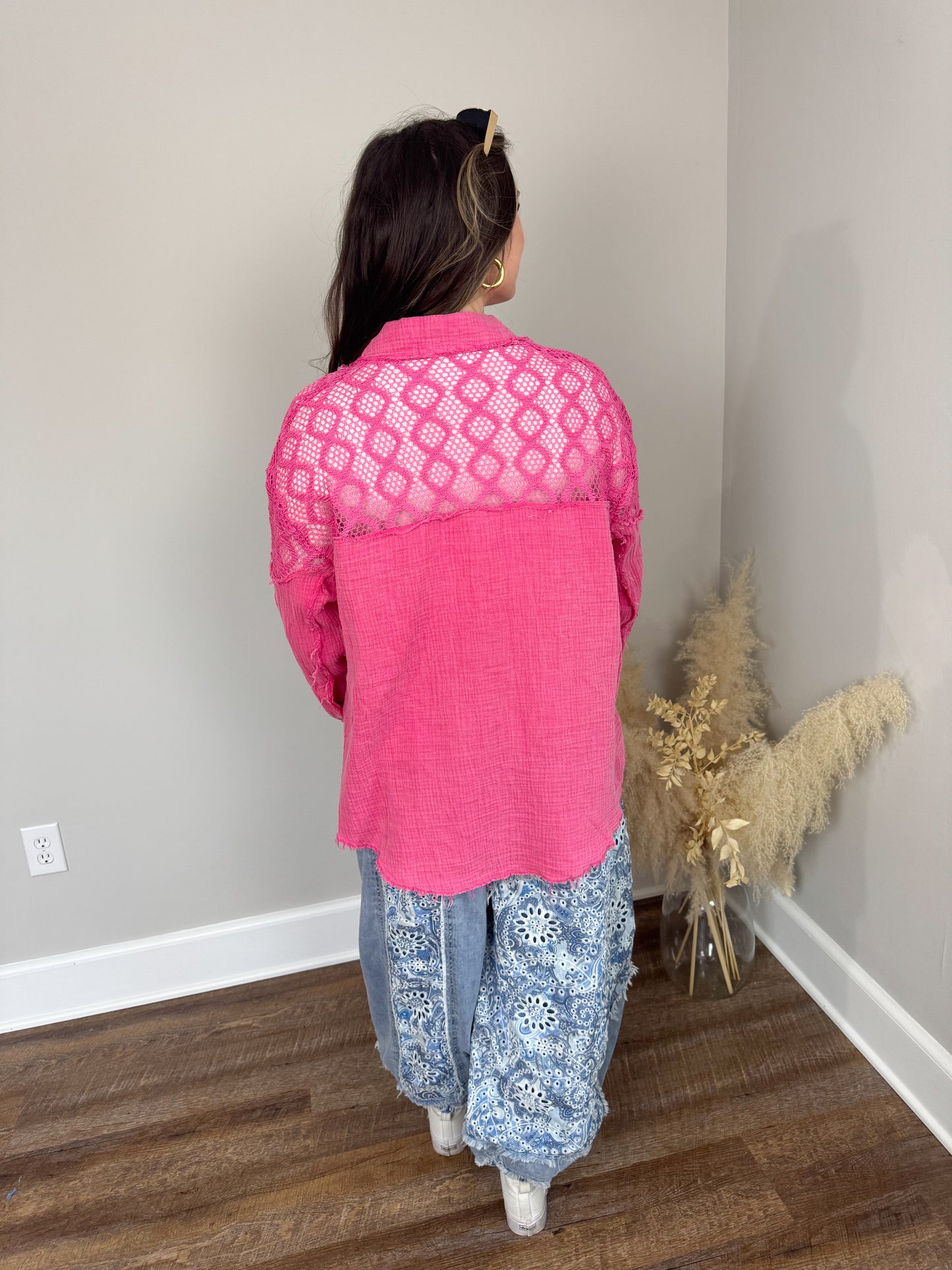 Can't Deny Lace Top | Magenta