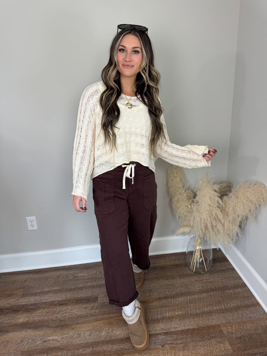 Risen Cargo Barrel Pants | Chocolate