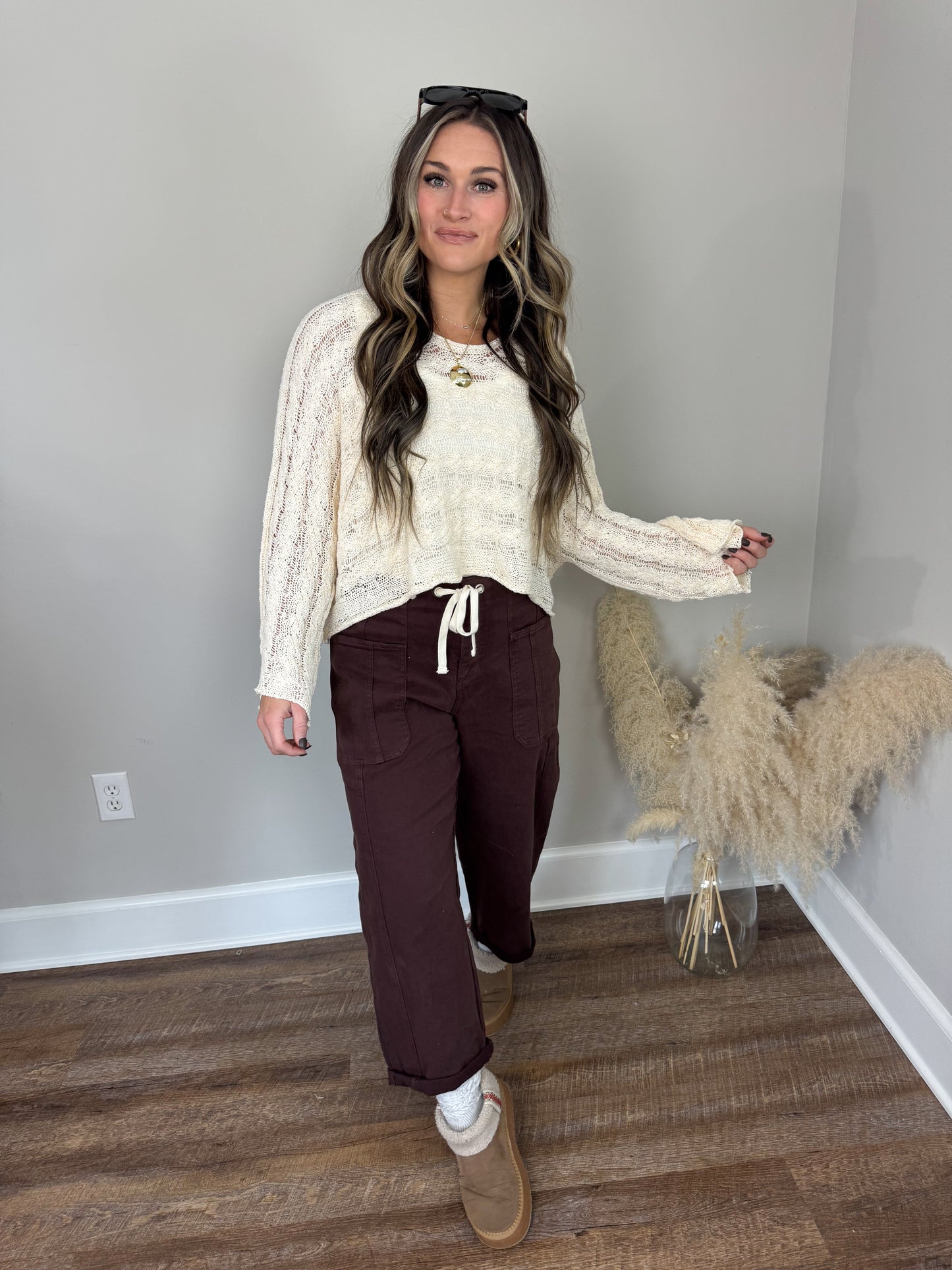 Risen Cargo Barrel Pants | Chocolate