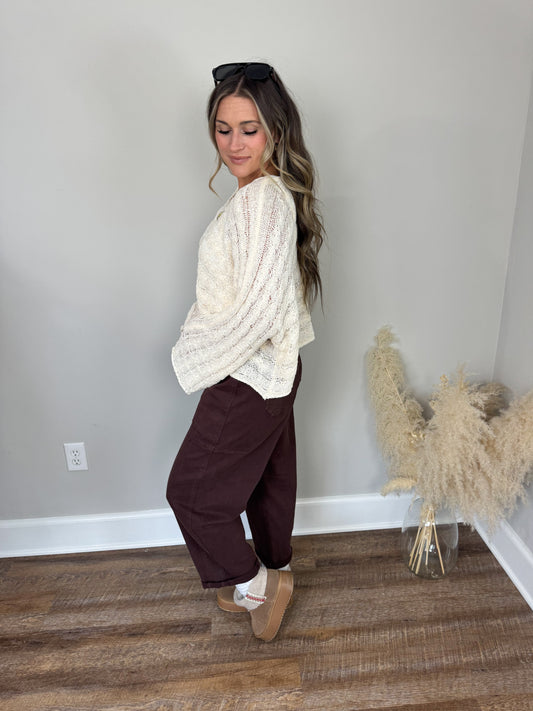 Risen Cargo Barrel Pants | Chocolate