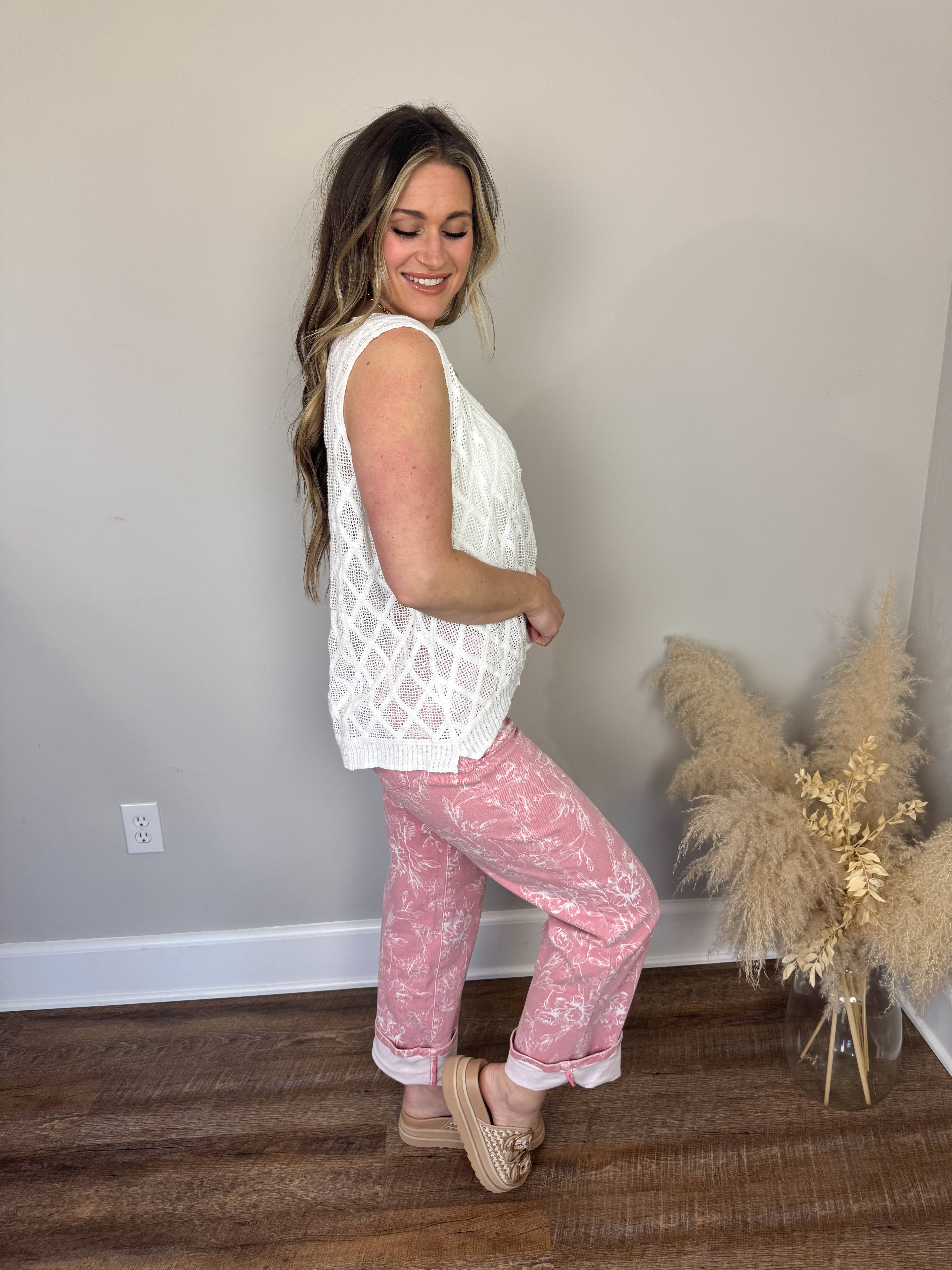 Risen Floral Straight Leg Pants