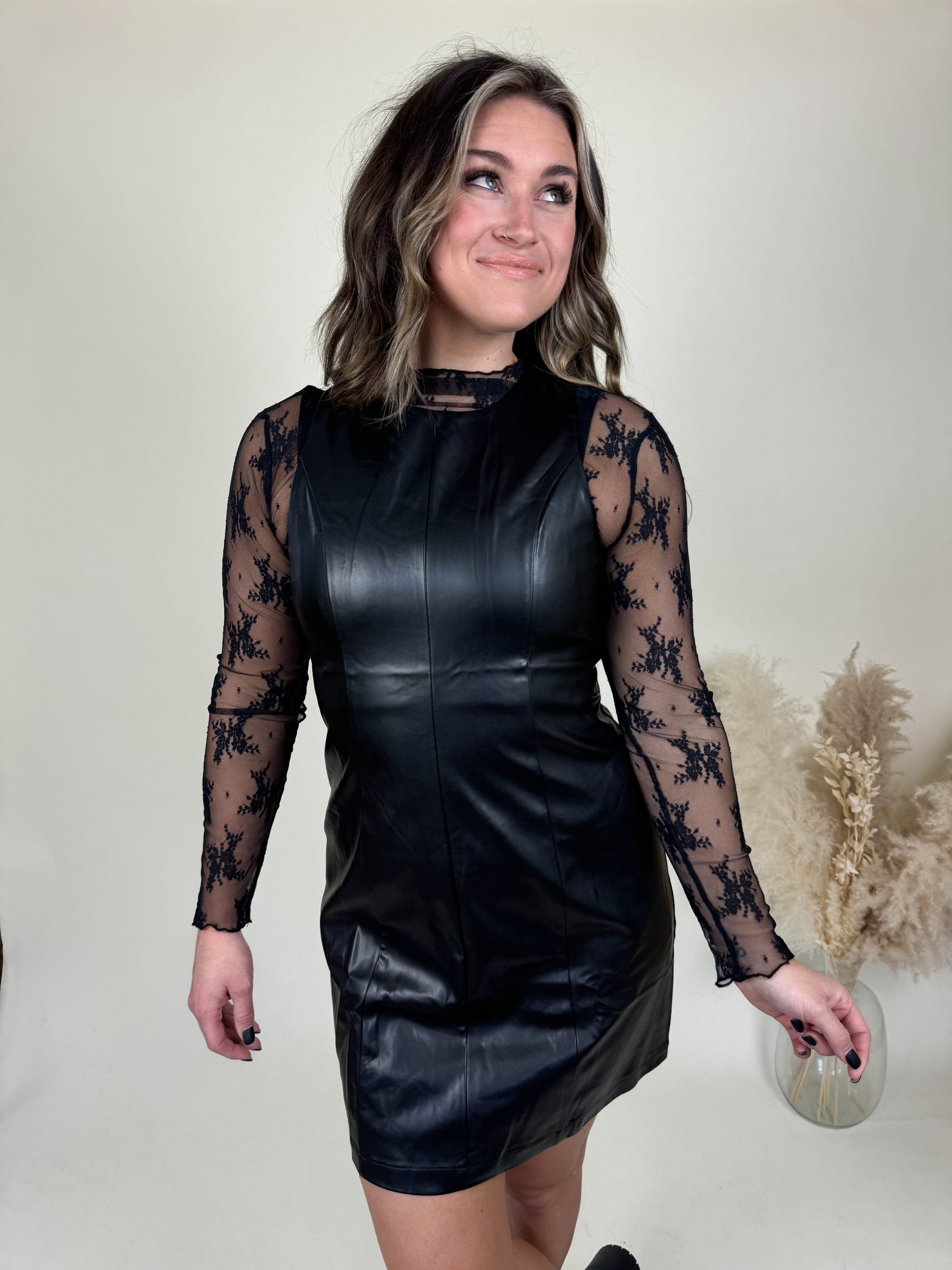 Vegas Faux Leather Dress FINAL SALE