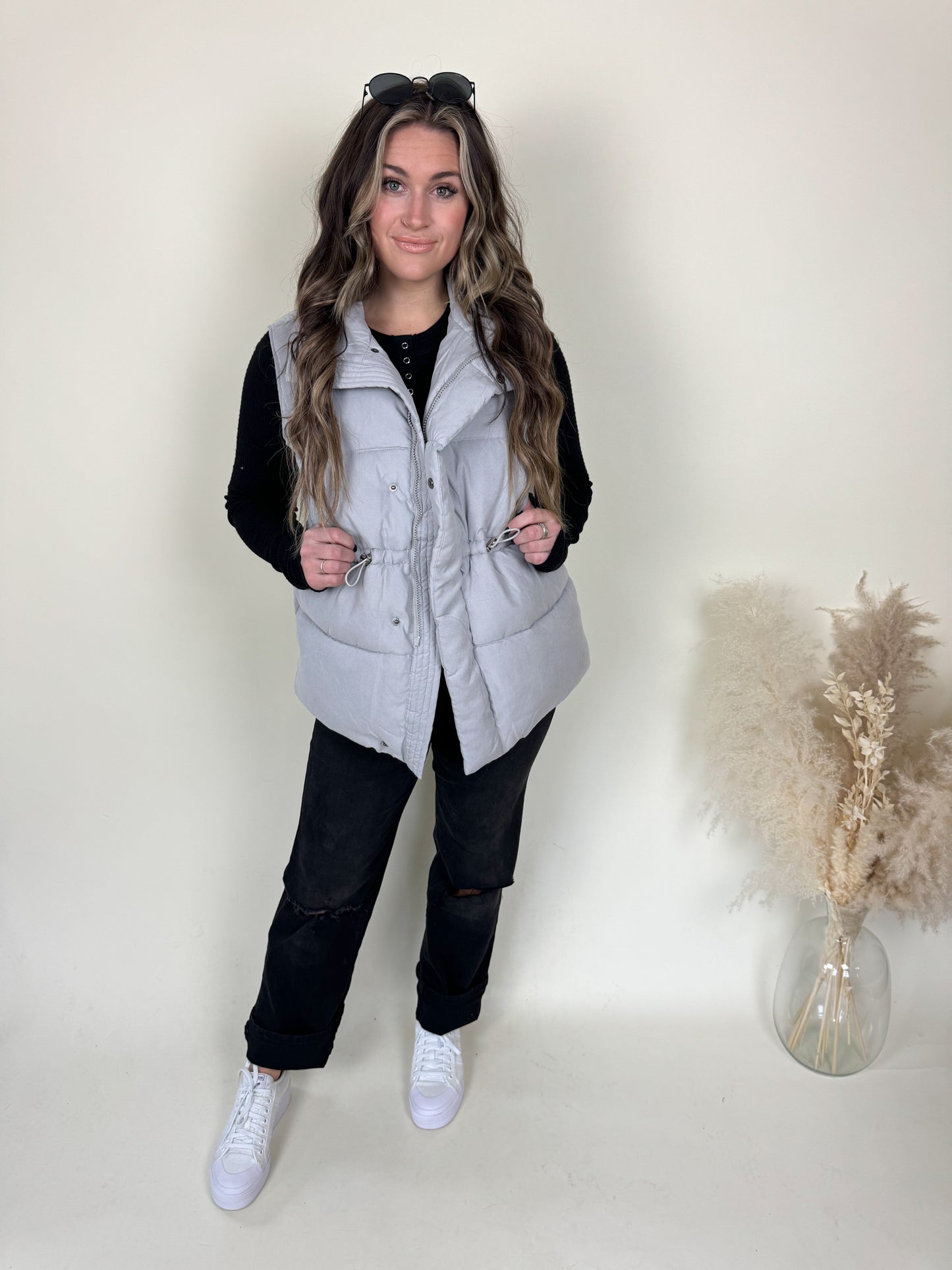 All the Feels Puffer Vest | Grey FINAL SALE