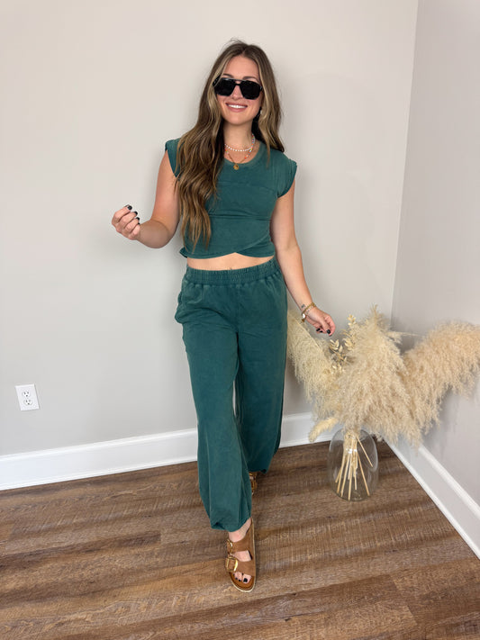 Record Year Crop Top | Teal