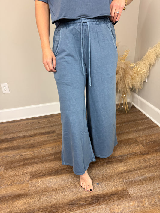 Barre Wide Leg Pants | Dusty Blue