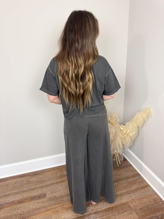 Barre Wide Leg Pants | Charcoal