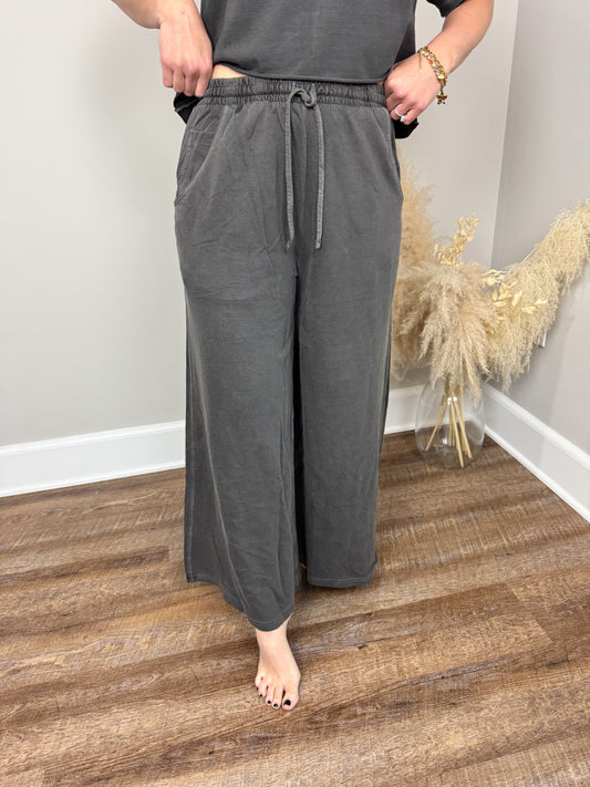 Barre Wide Leg Pants | Charcoal