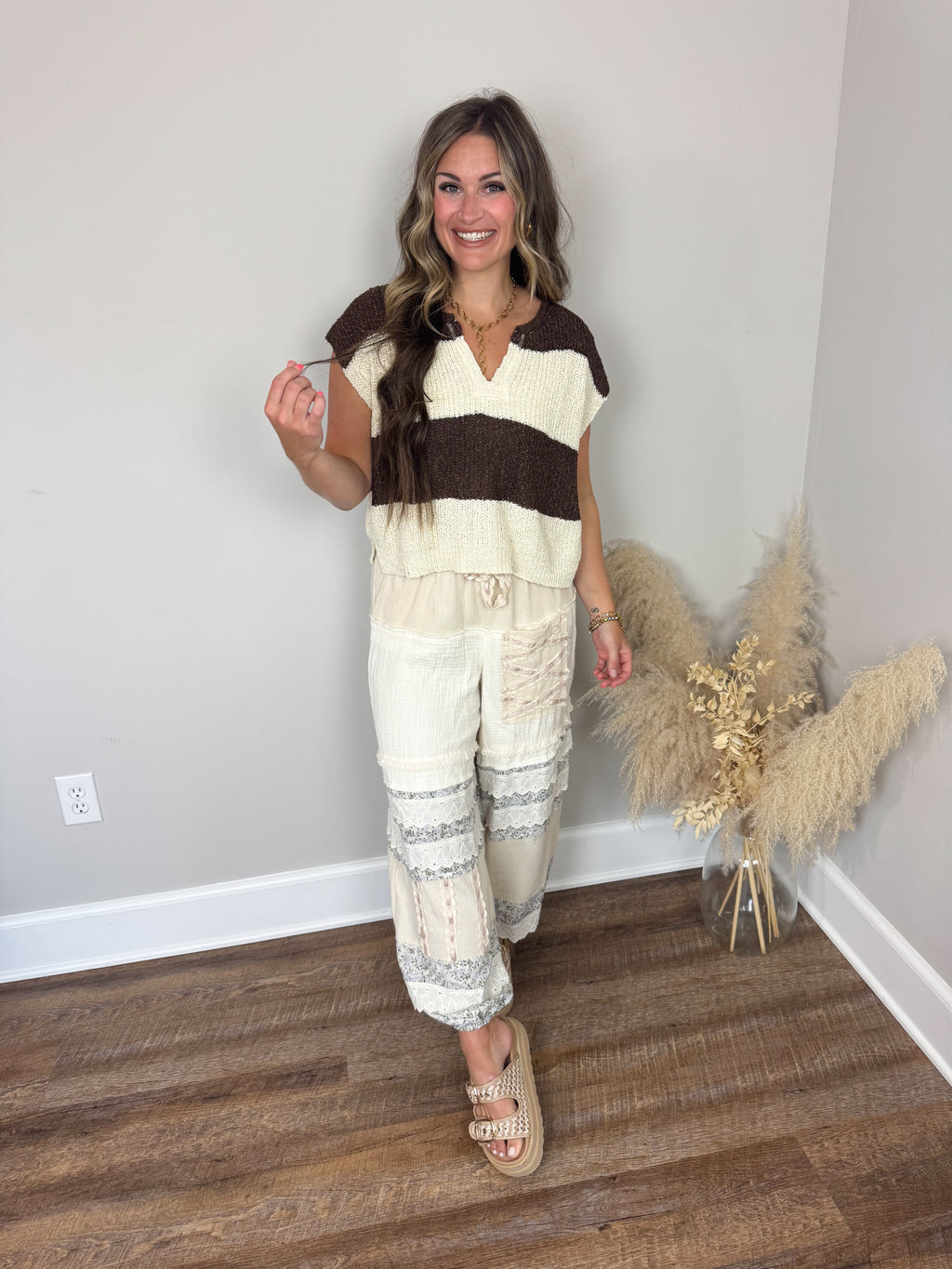 Porch Light Striped Sweater | Brown