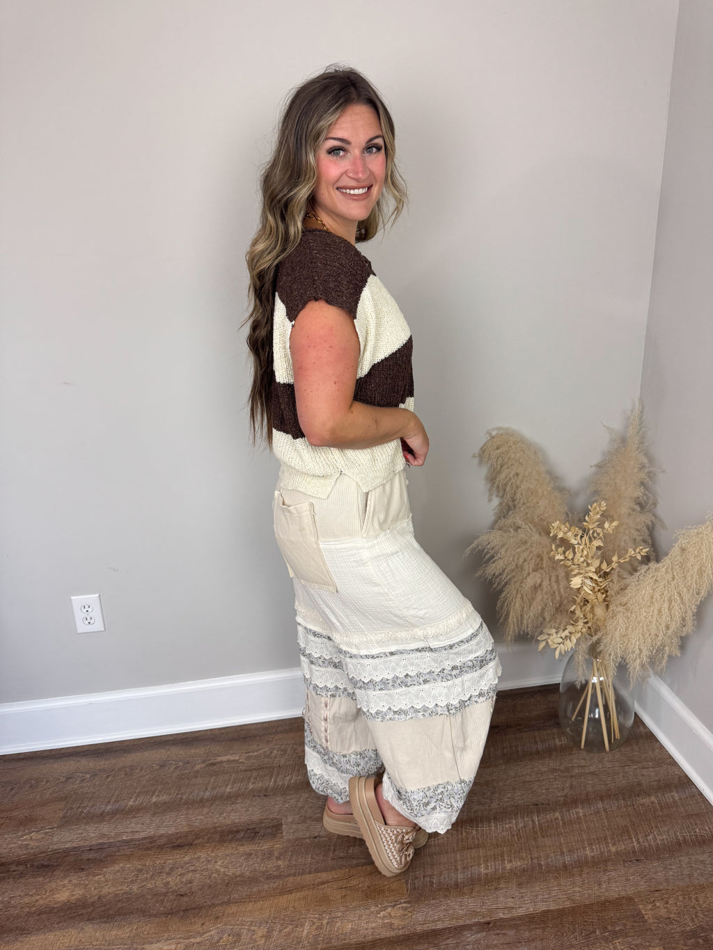 Porch Light Striped Sweater | Brown
