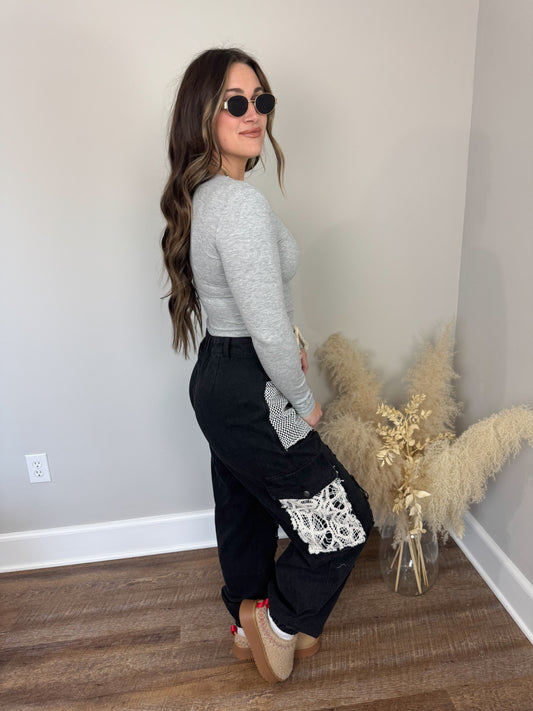 Clark Scoop Neck Top | Grey