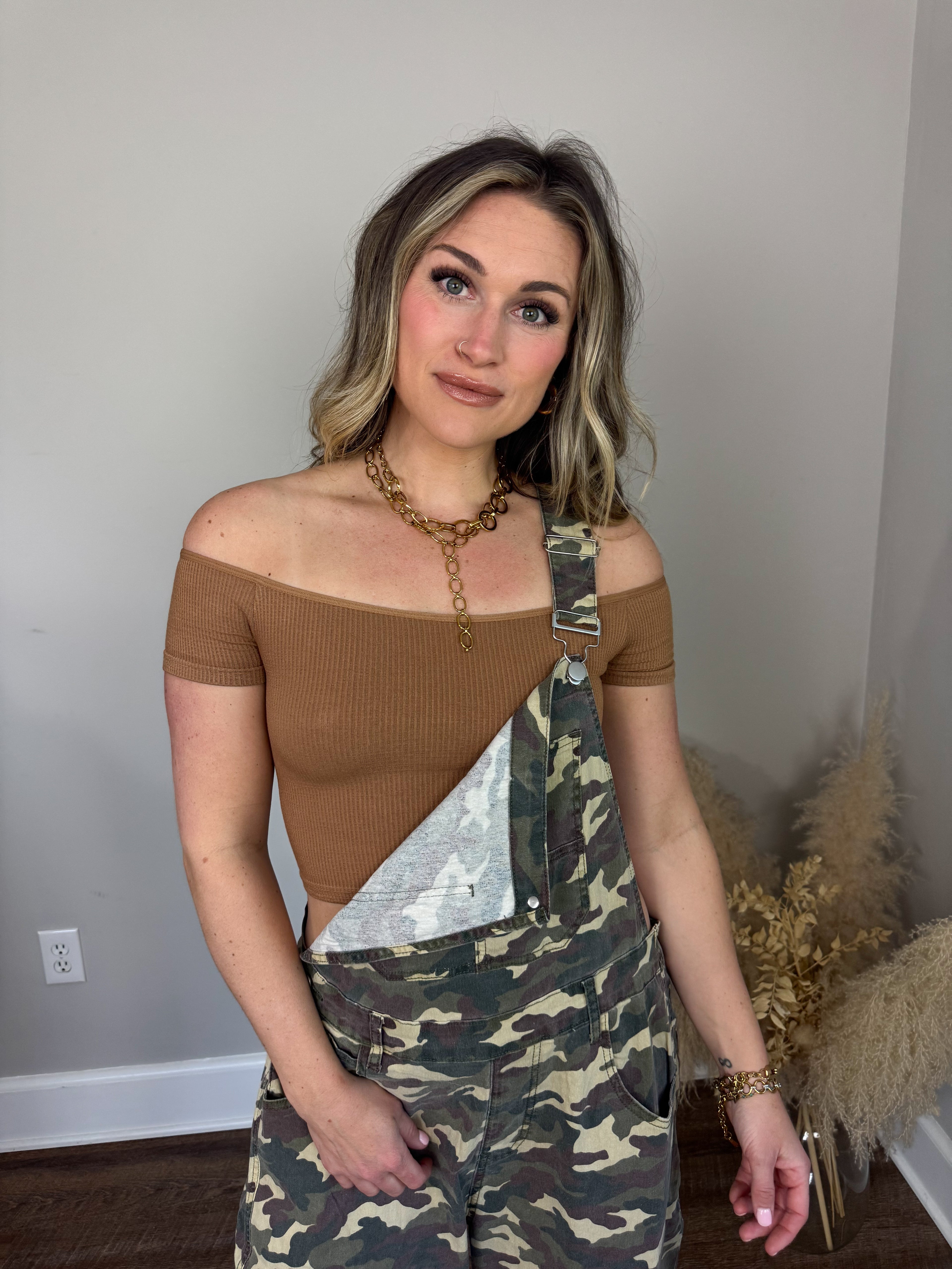 Essential Off Shoulder Top | Brown