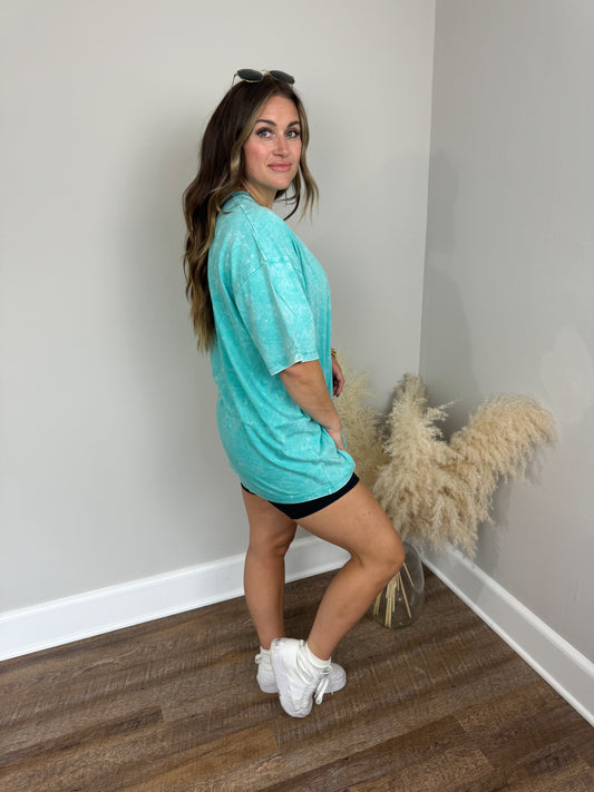 Boyfriend Oversized T-Shirt | Turquoise