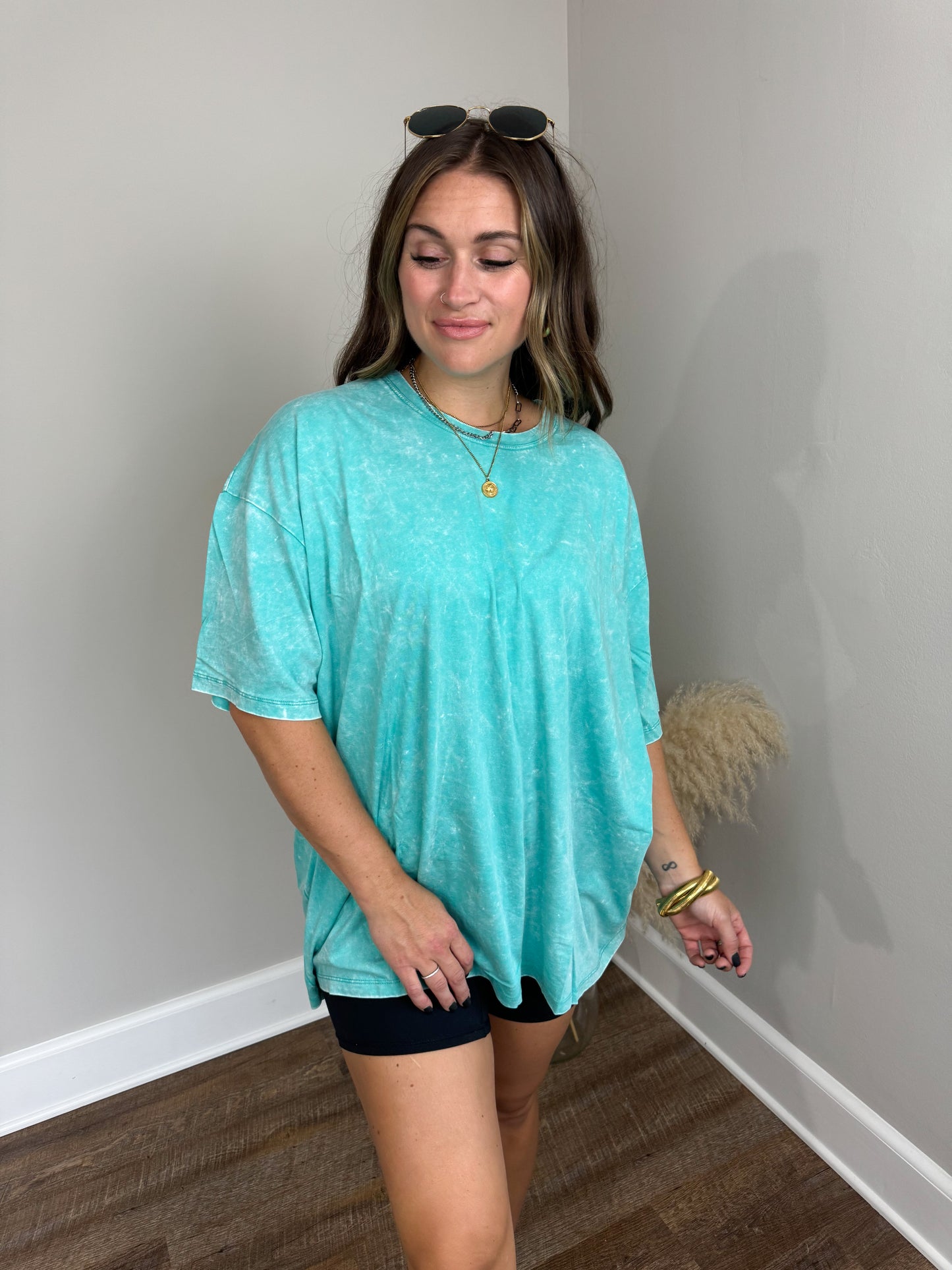 Boyfriend Oversized T-Shirt | Turquoise