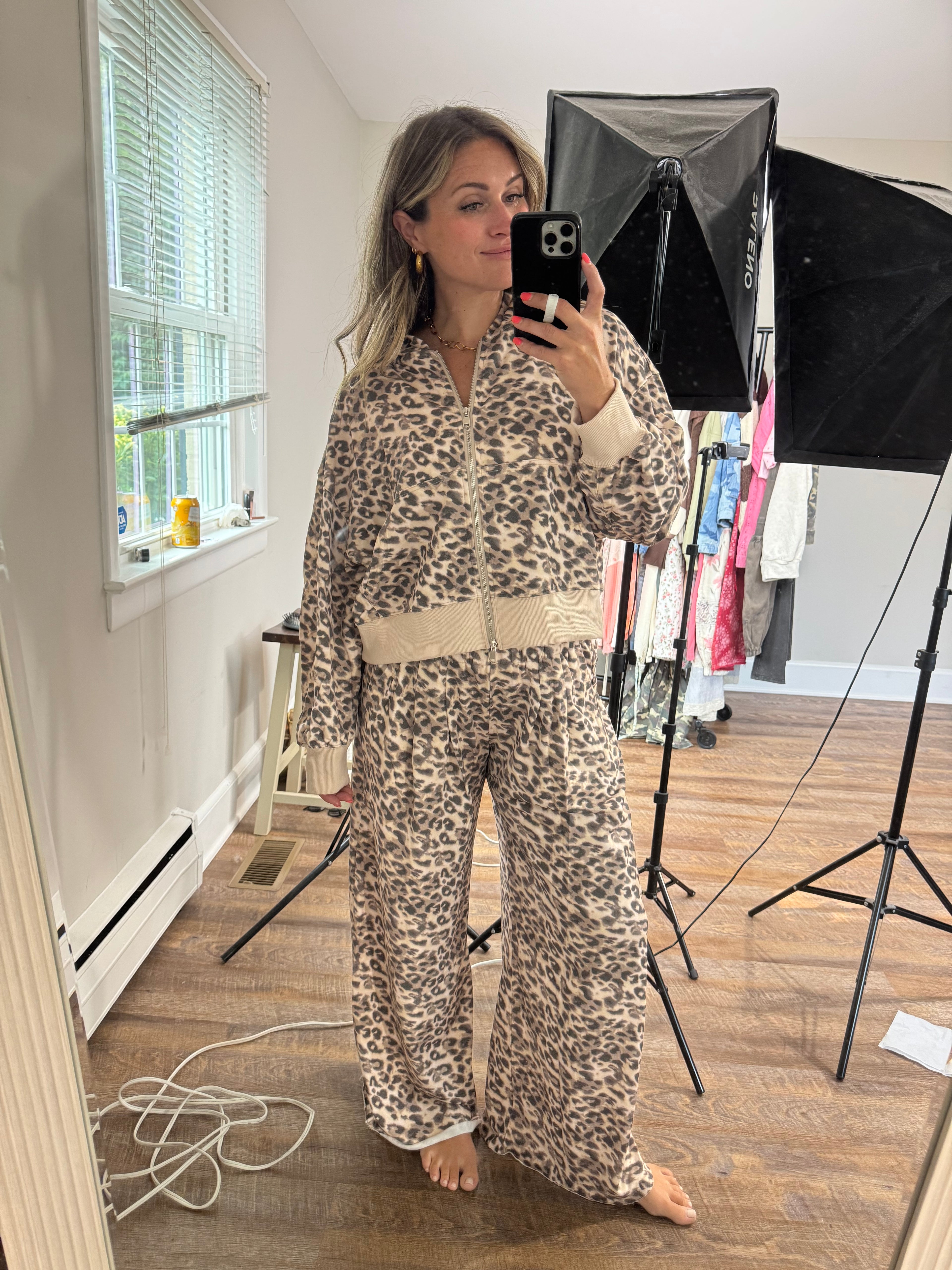 Leopard Zip Up Hoodie