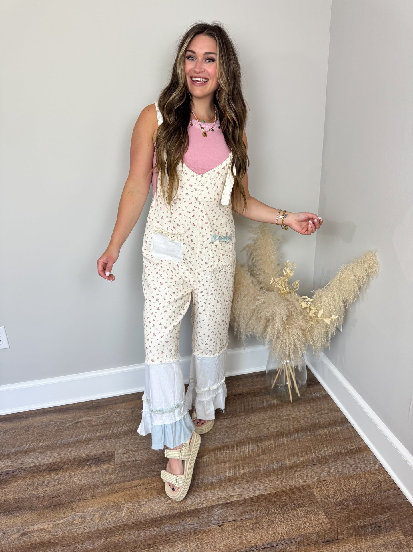 Caln Denim Overalls | Floral