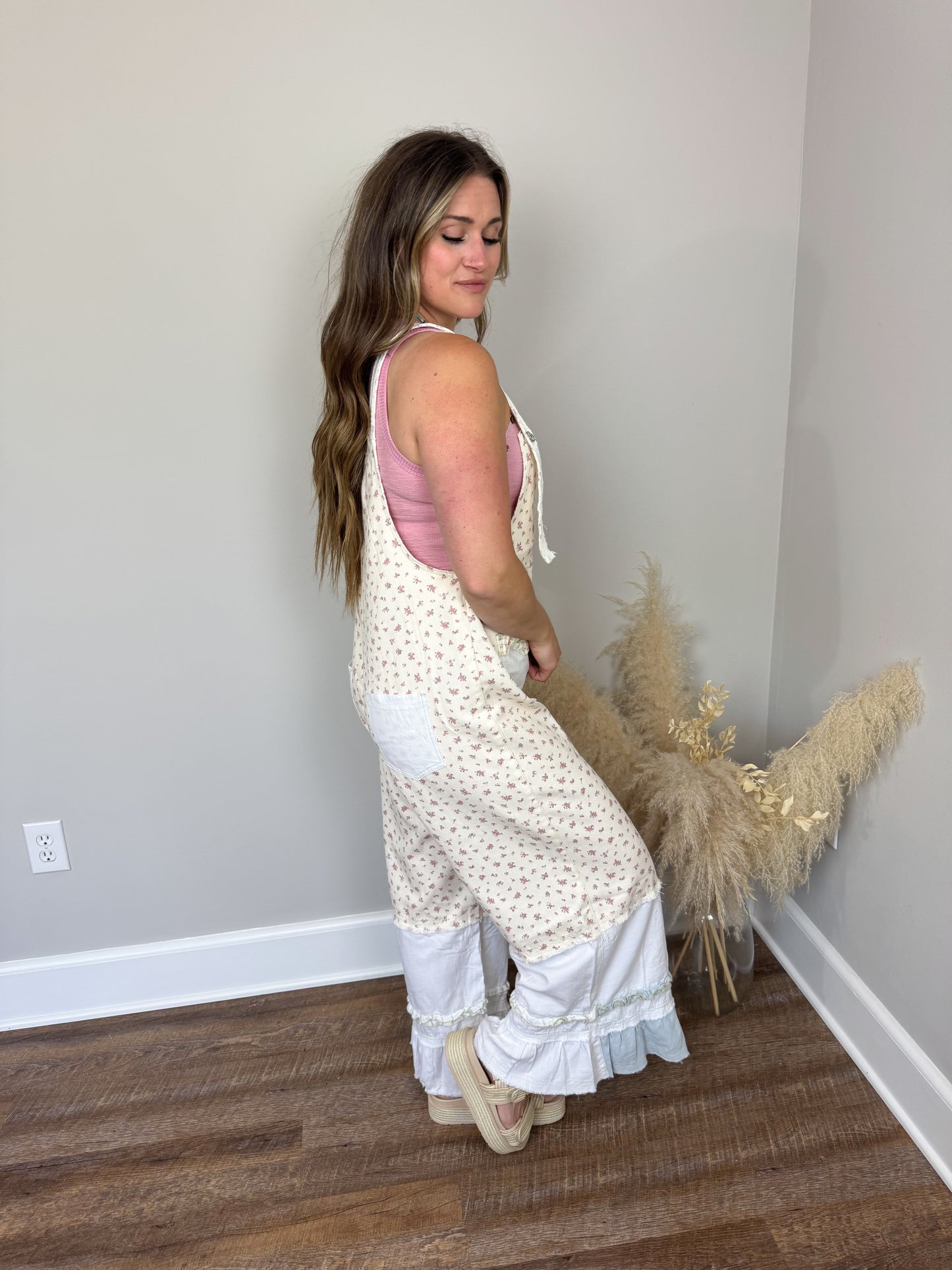 Caln Denim Overalls | Floral