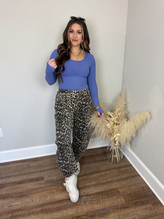 Clark Scoop Neck Top | Indigo