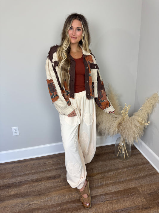Autumn Stroll Contrast Jacket | Cream/Coco
