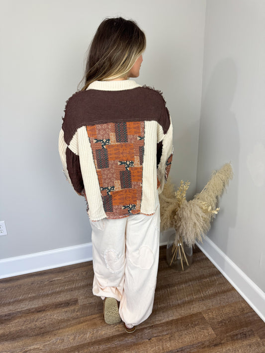 Autumn Stroll Contrast Jacket | Cream/Coco