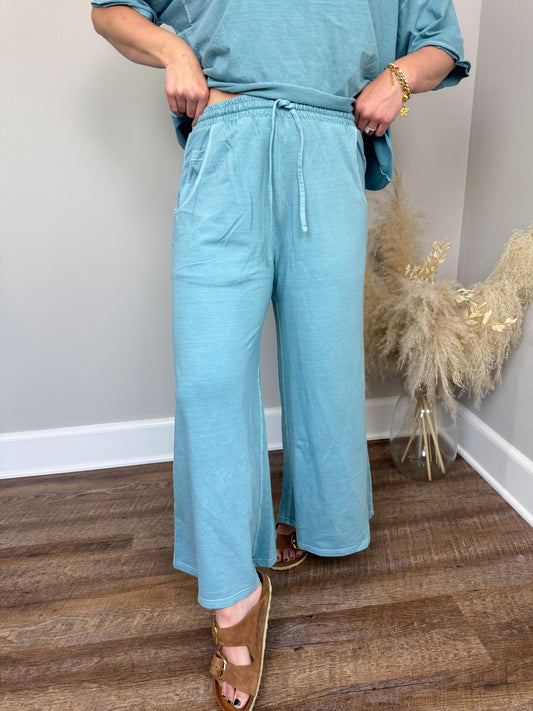 Barre Wide Leg Pants | Blue Grey