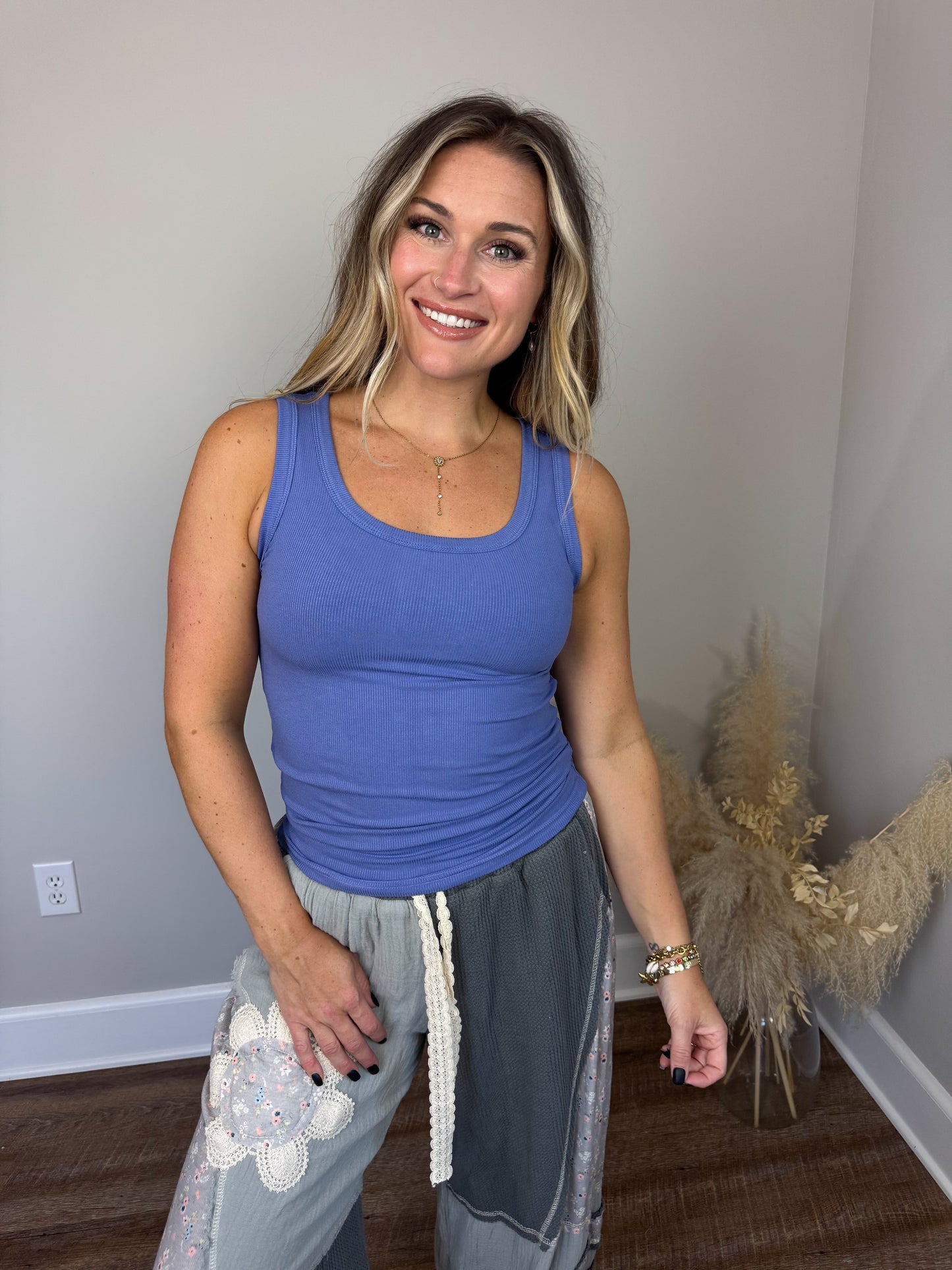 Clark Scoop Tank Top | Indigo