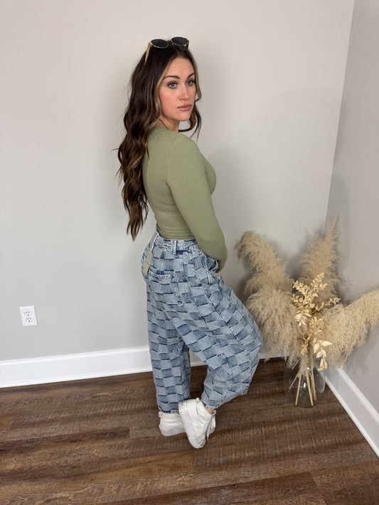 Clark Scoop Neck Top | Light Olive