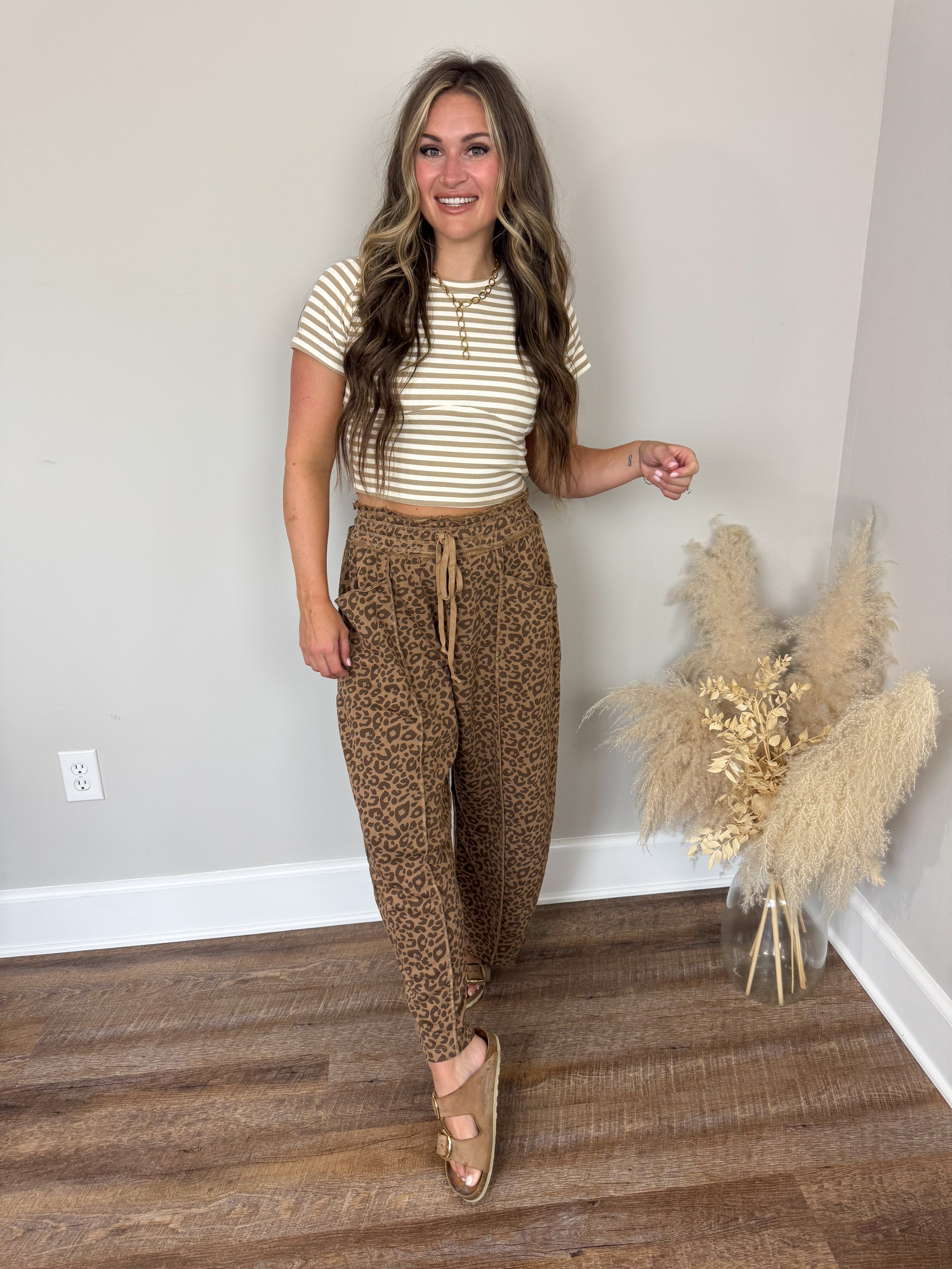 Chasing Sunshine Pants | Camel Leopard