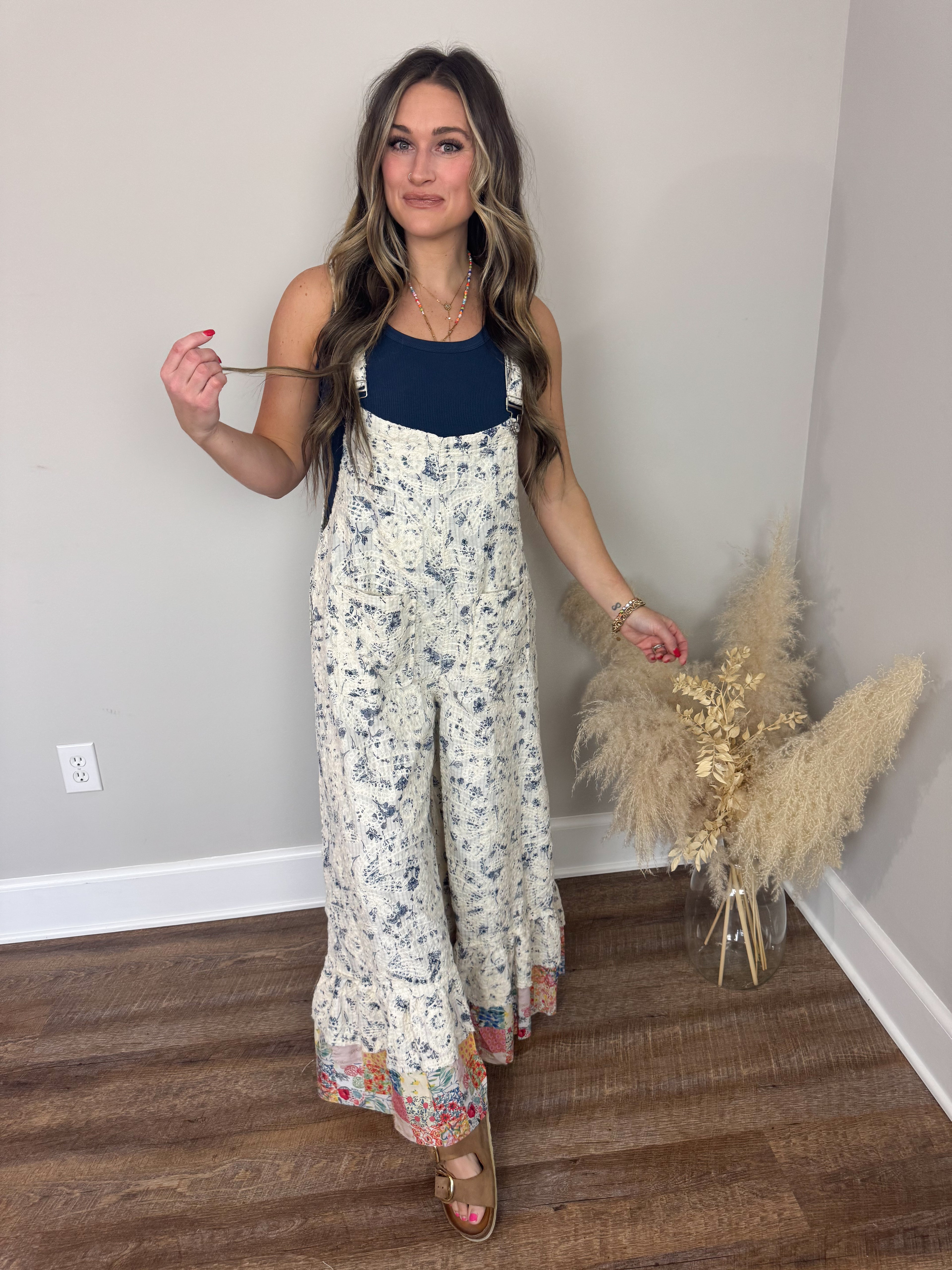 Jade Textured Overalls