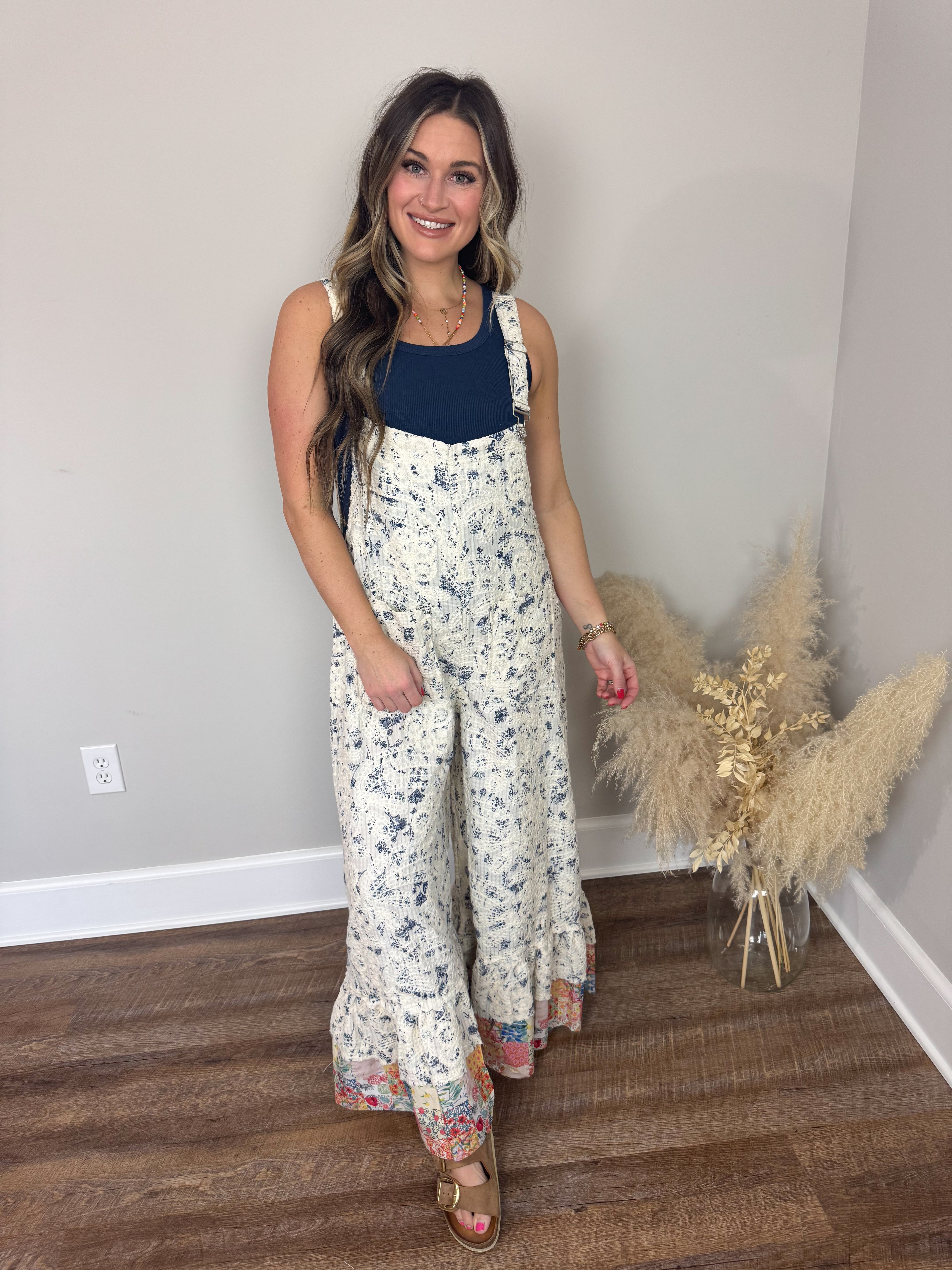 Jade Textured Overalls