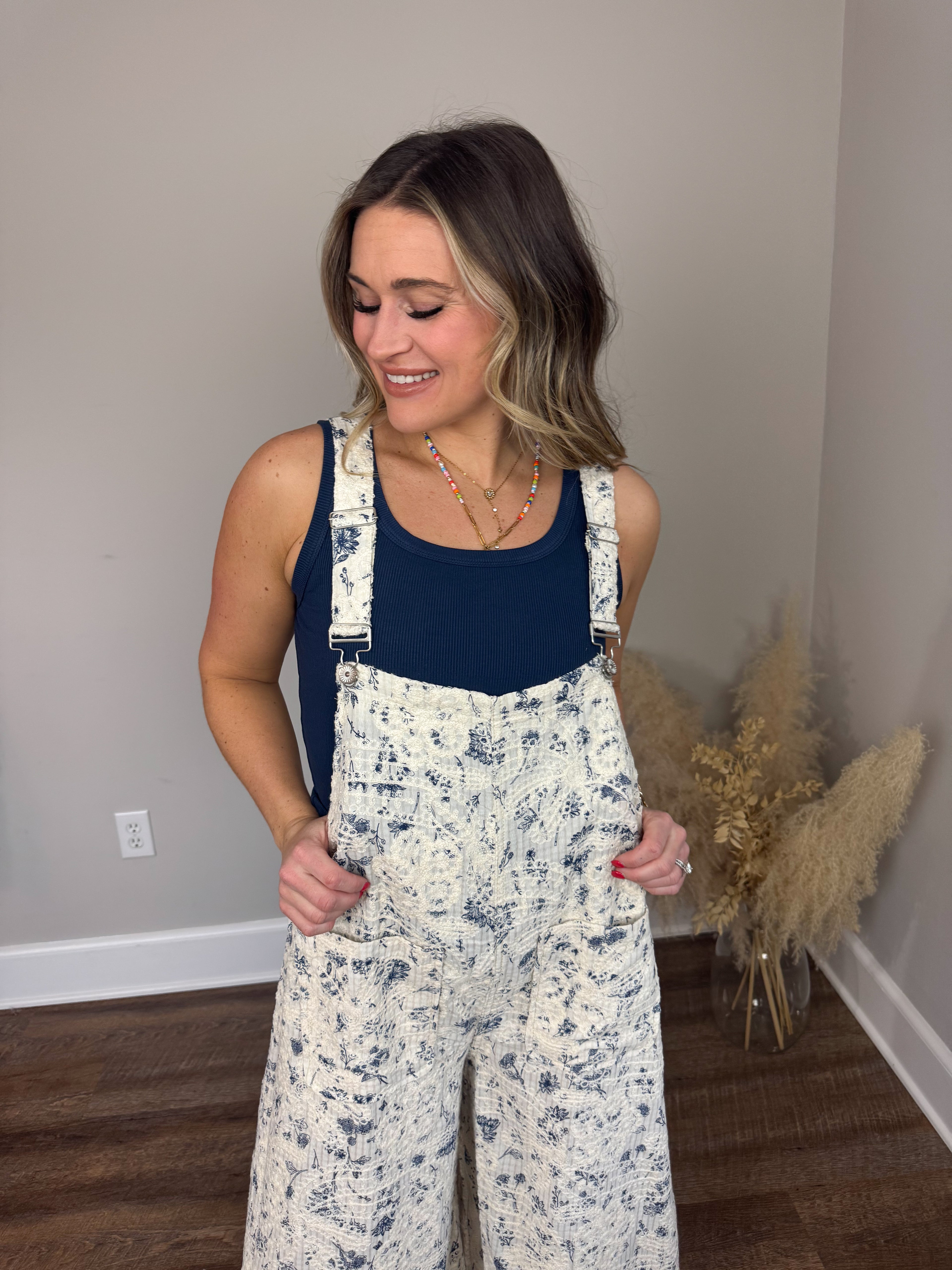 Jade Textured Overalls