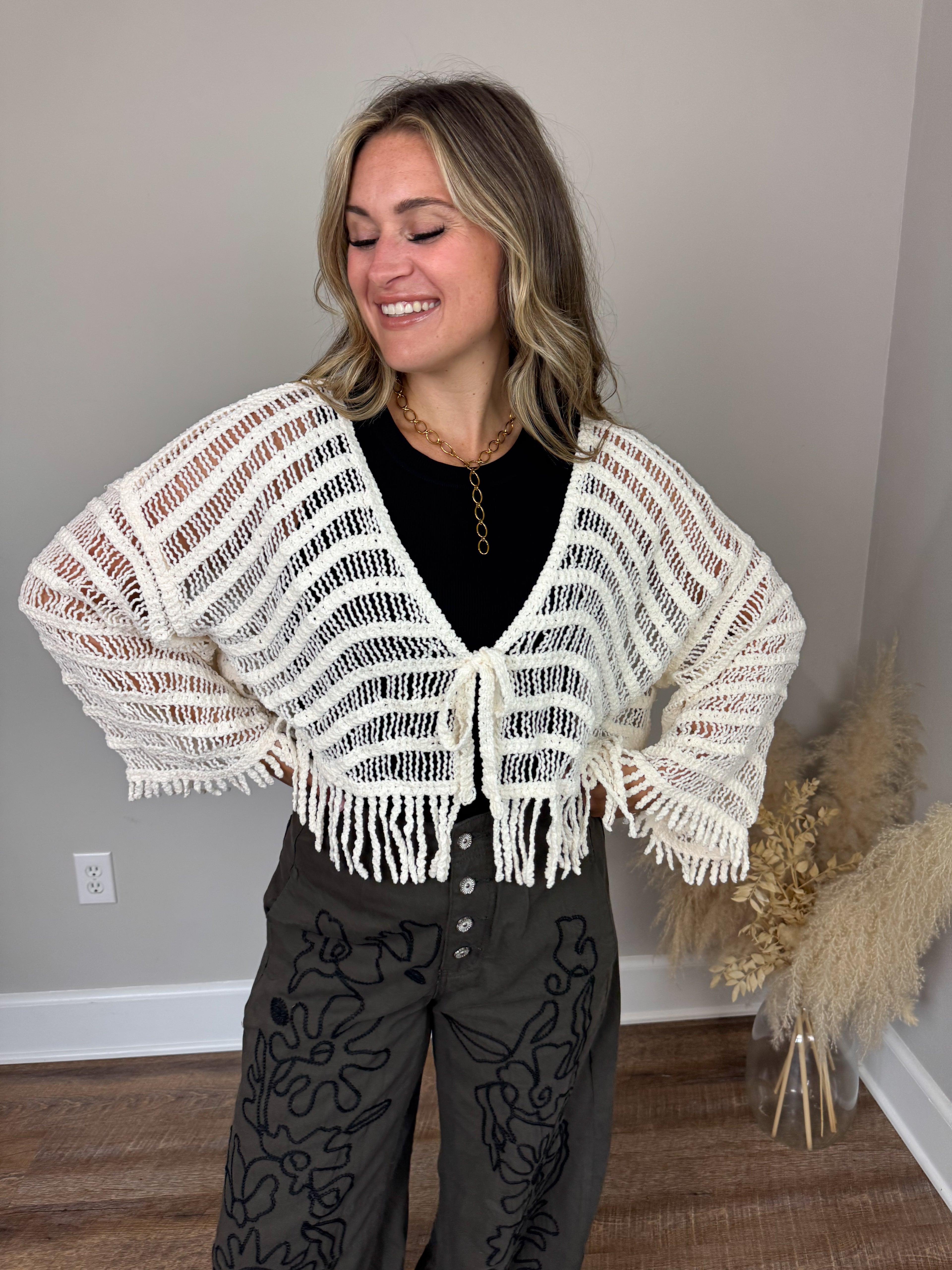 Gilmore Crochet Cardigan | Cream