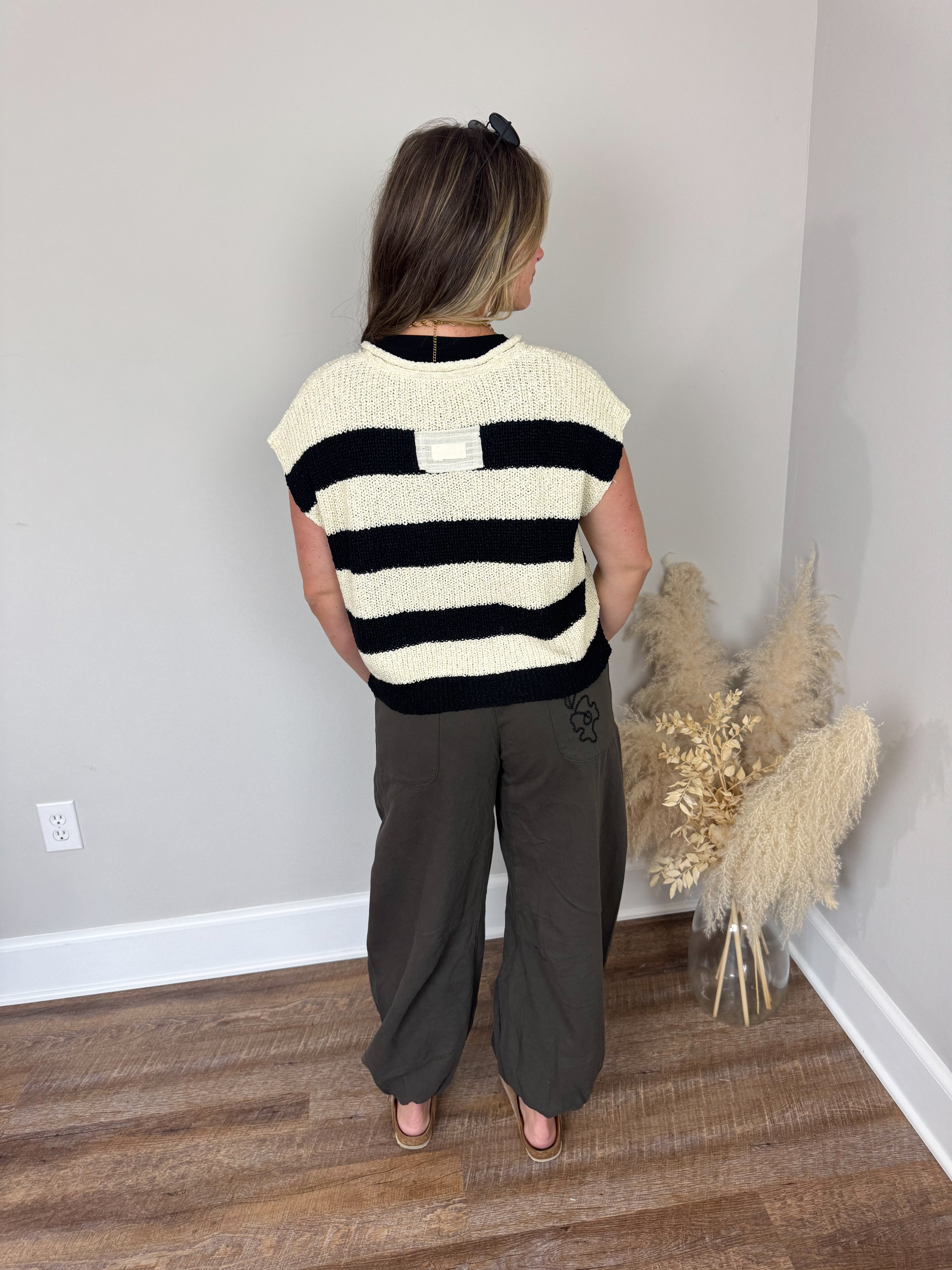 Emery Striped Sweater | Black