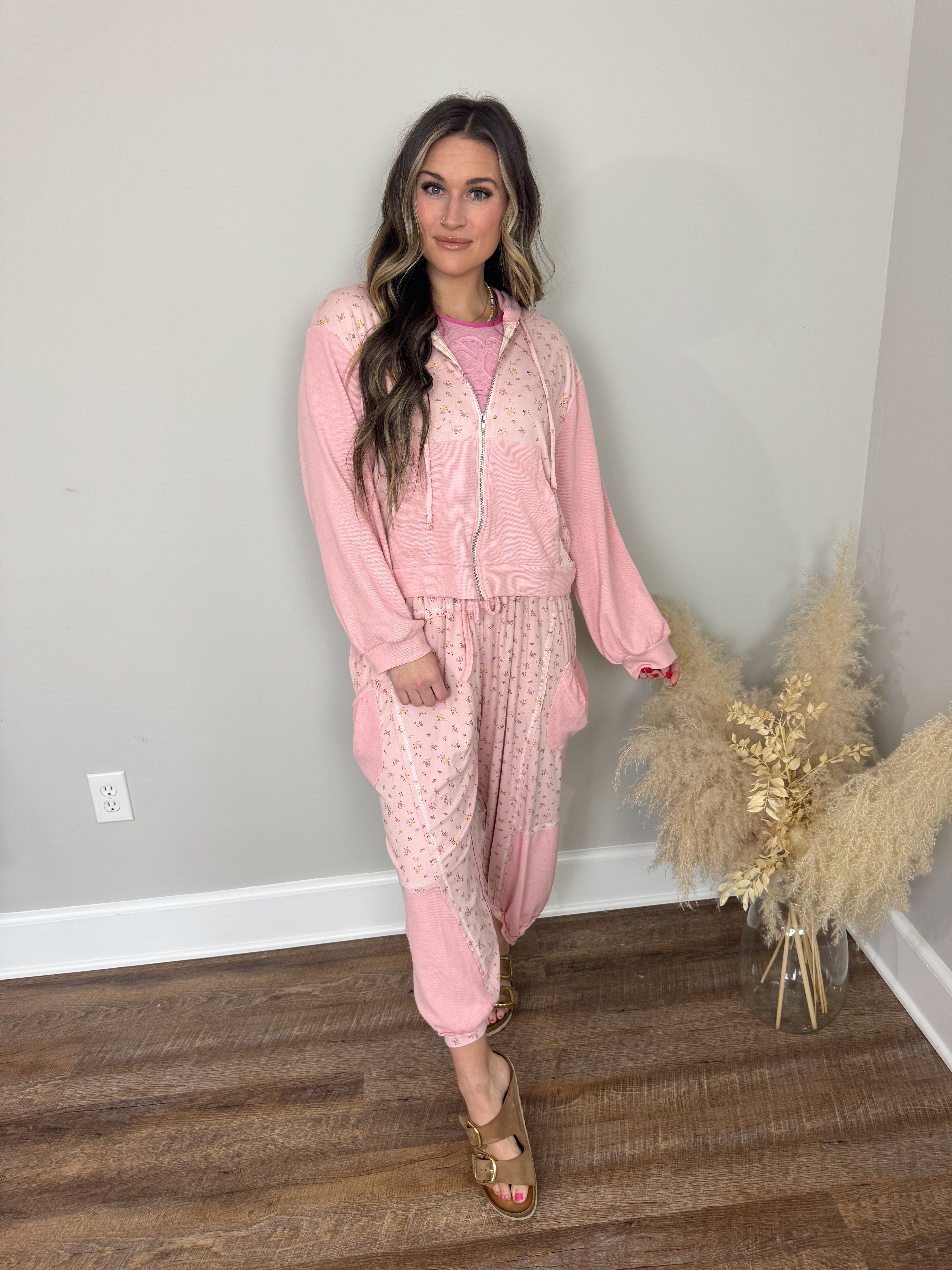 Devon Zip Up Hoodie | Pink