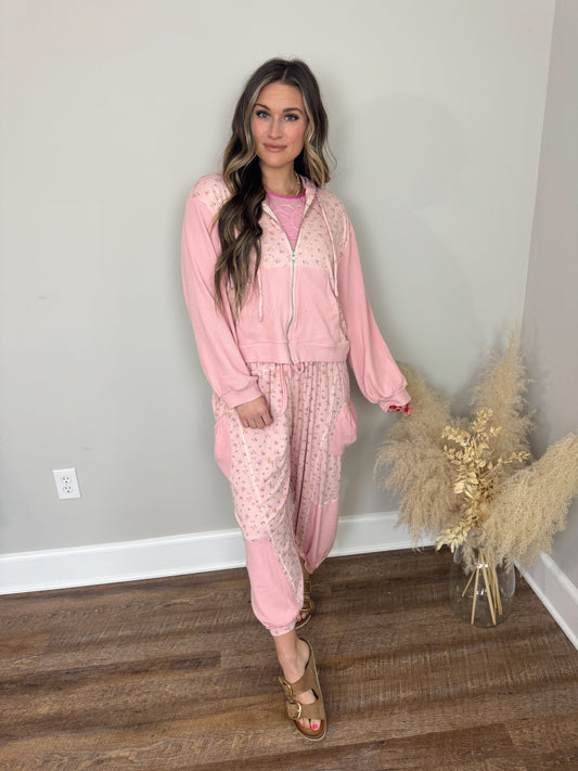 Devon Zip Up Hoodie | Pink