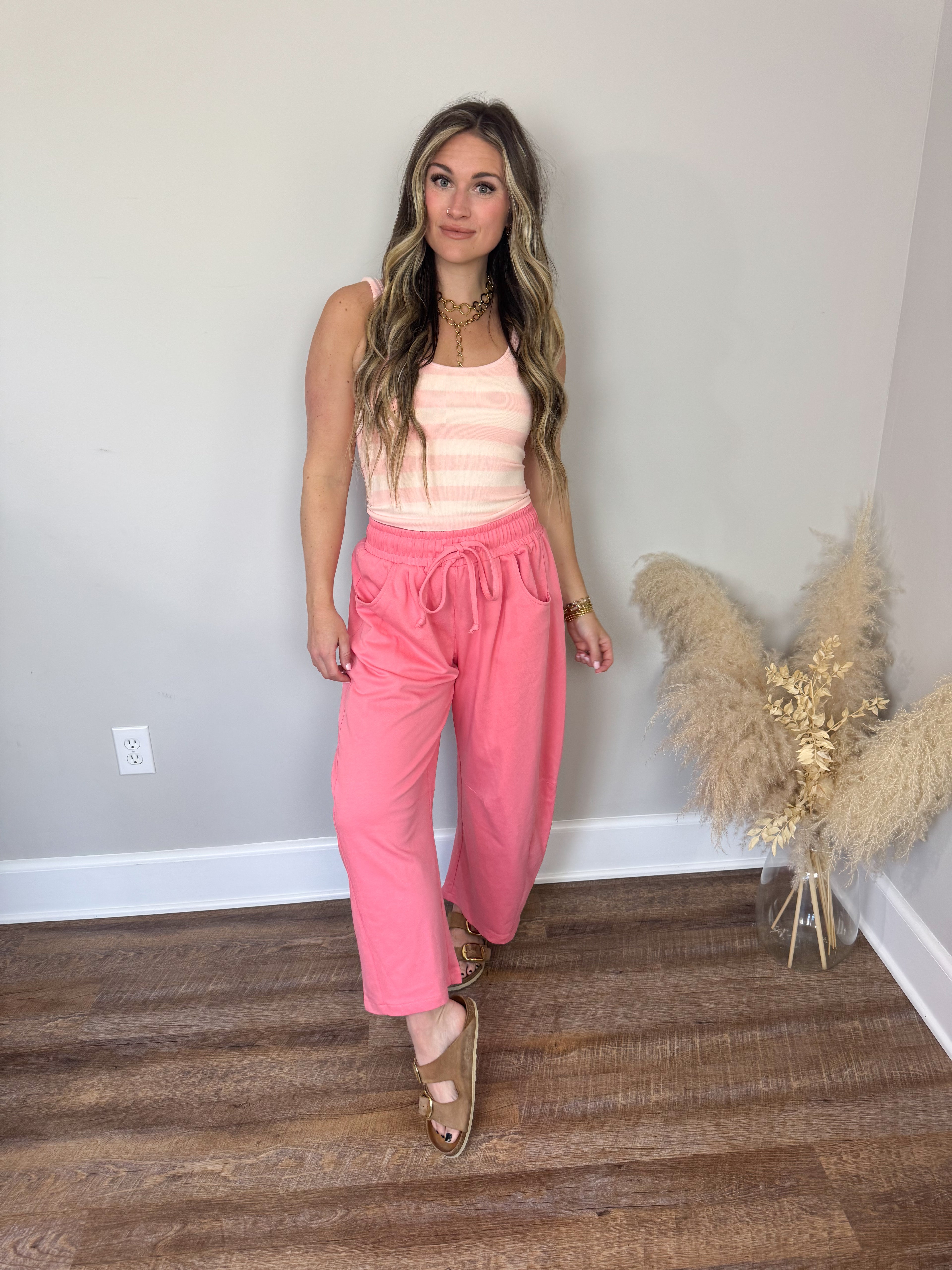 Noah Barrel Sweatpants | Pink
