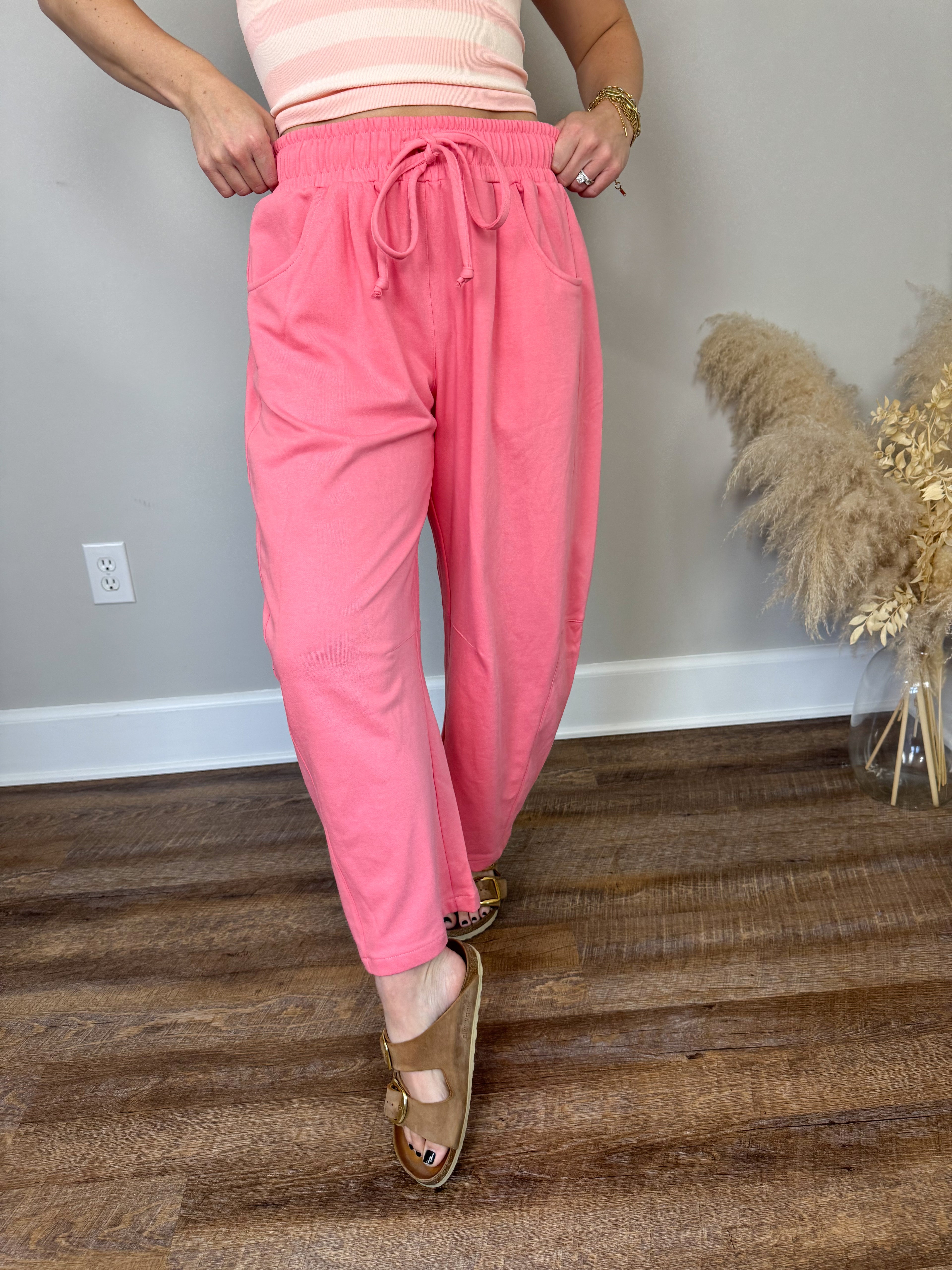 Noah Barrel Sweatpants | Pink