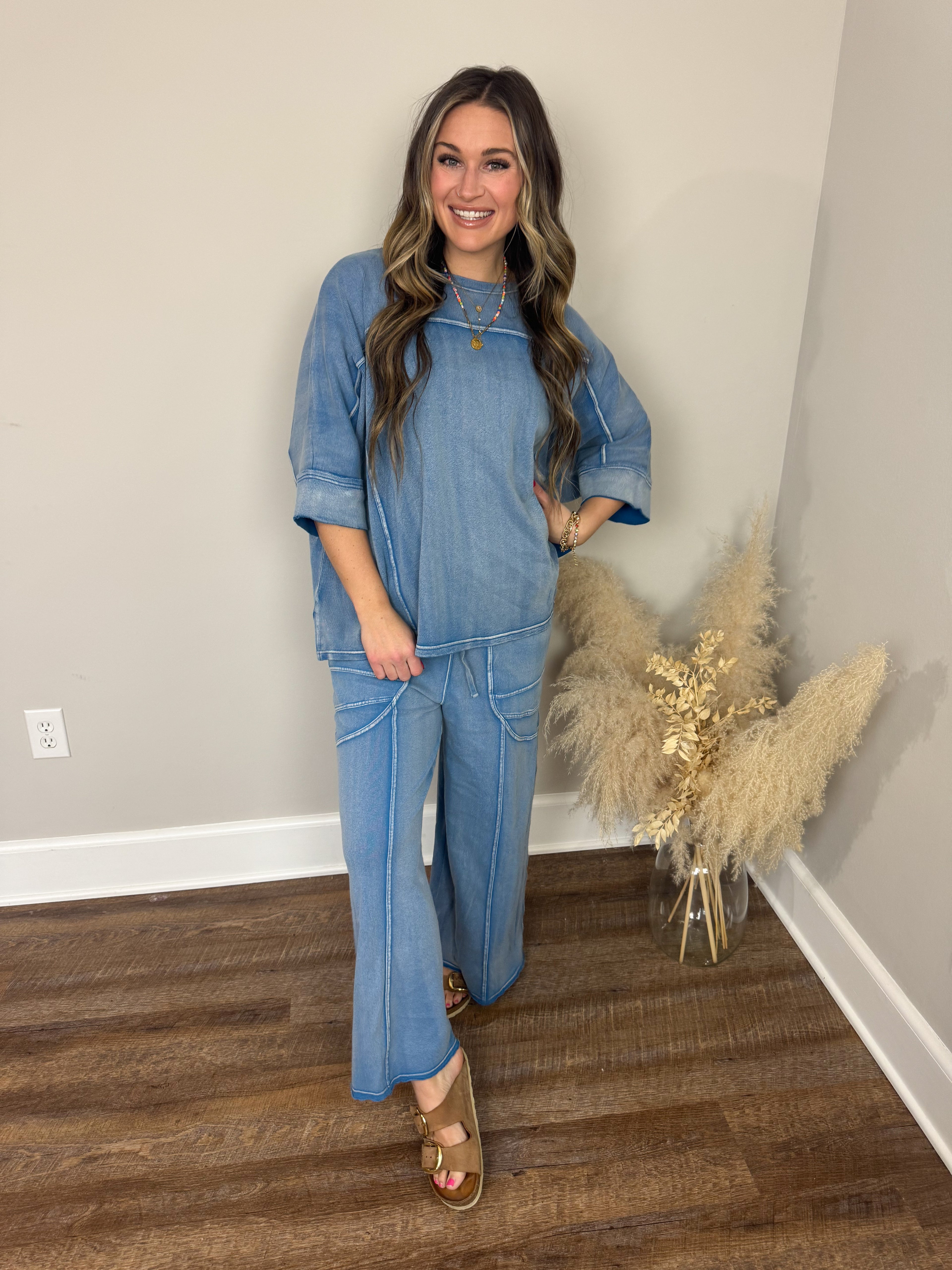 Delta Terry Pants | Blue